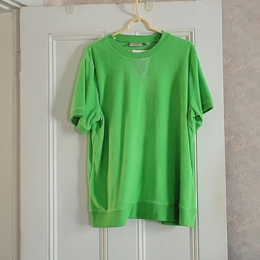 Vintage Quacker Factory Lime Green Top - 1X